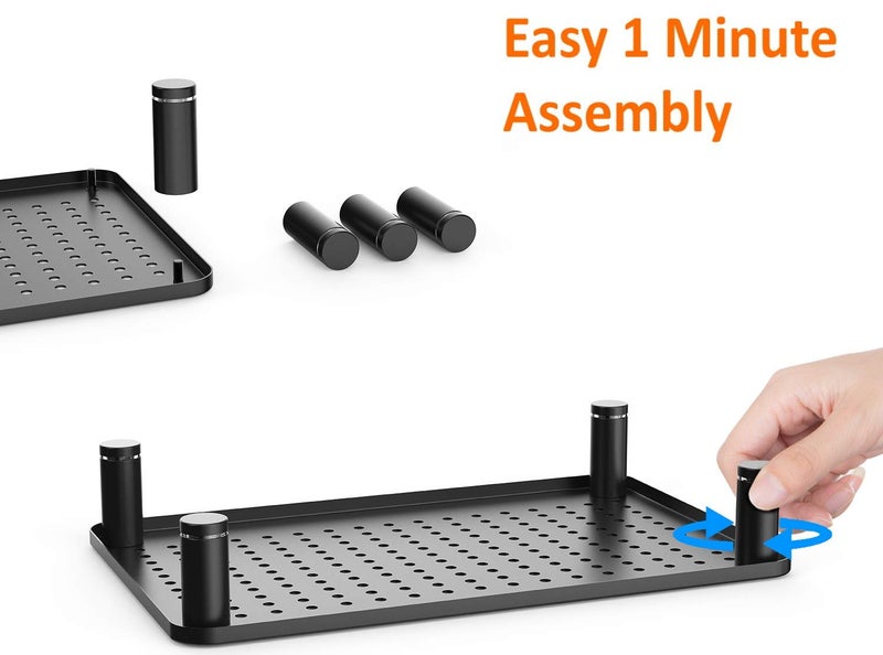 Husky Mounts Monitor Riser Laptop Stand, Adjustable Legs, Stackable, 14.5" x 9.25" x 3.25" Max Height, Matte Black Steel, 1 Stand - Image 5